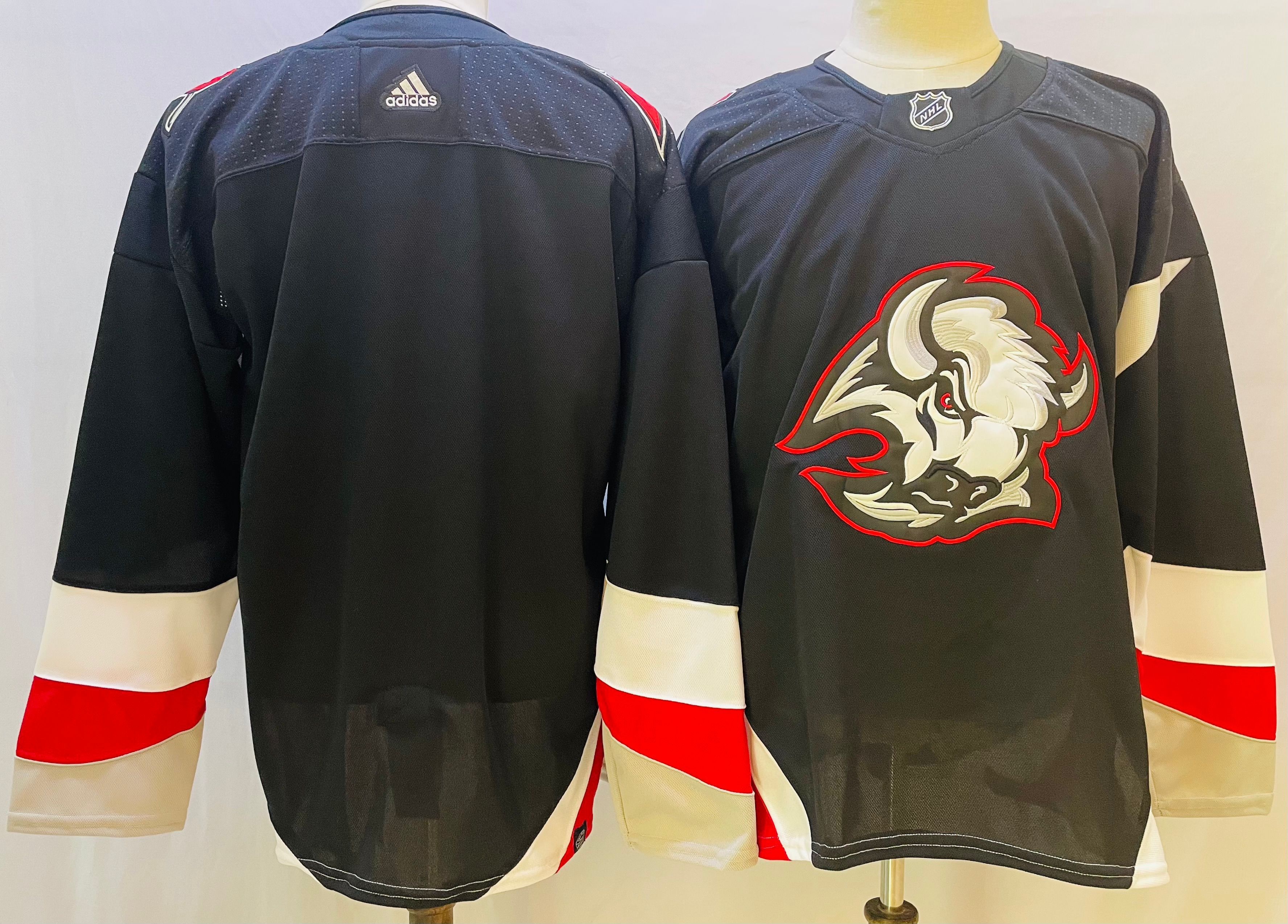 Men Buffalo Sabres Blank Black Throwback 2022 Adidas NHL Jersey->buffalo sabres->NHL Jersey